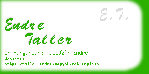 endre taller business card